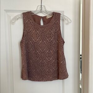 Altar'd State Pink Embellished Sleeveless Tank Top